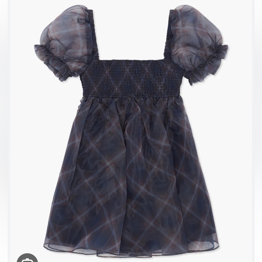 WeWoreWhat black puff sleeve organza dress